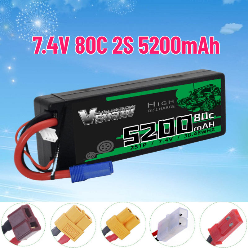 Drone Battery Li-Ion - 7.4V 80C 2S 5200mAh Lipo Battery