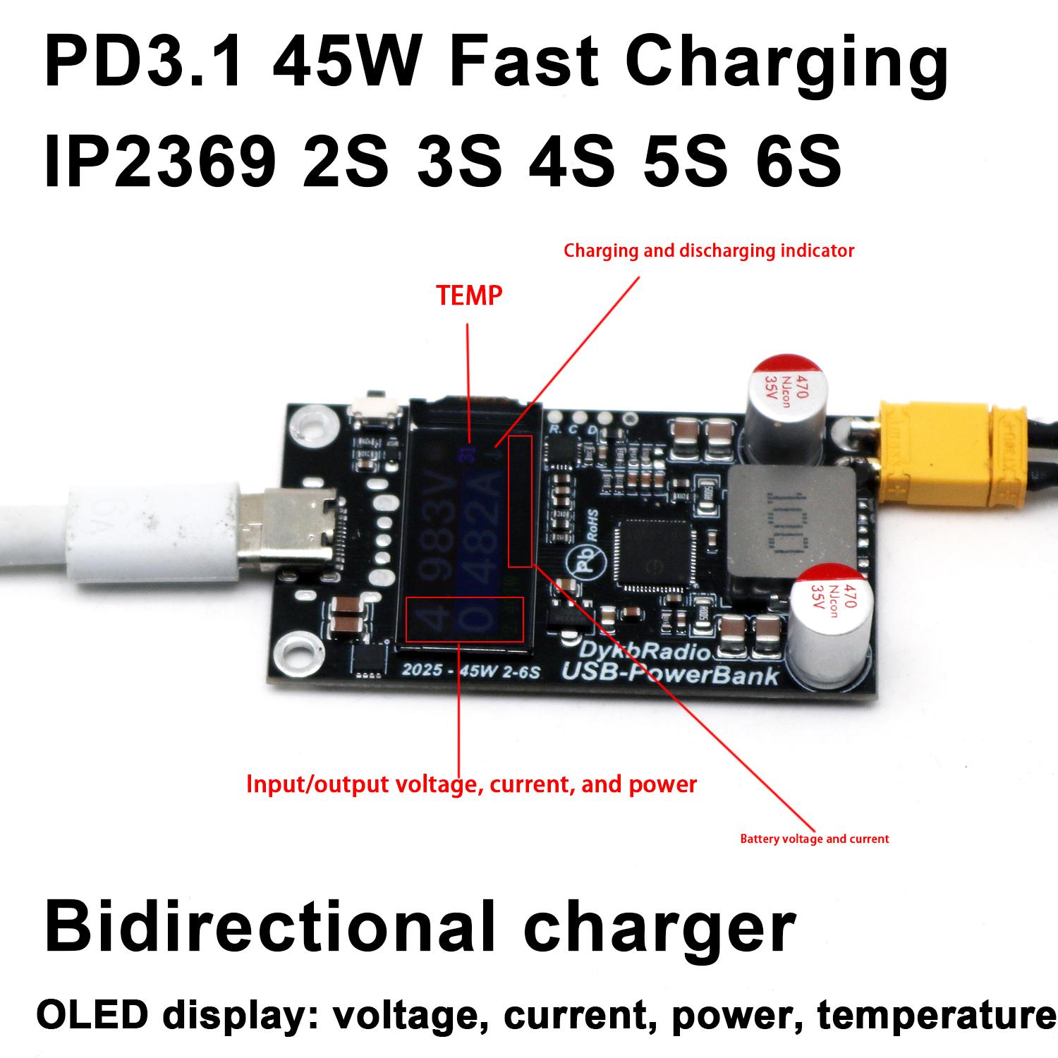 Drone Battery 3S - 2S-6S 45W Fast Charger Power Bank