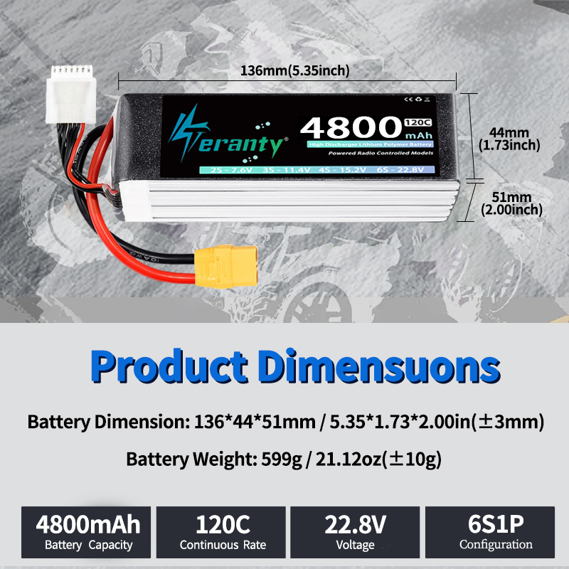 TERANTY 6S 4800mAh Lipo Batter - Drone Battery Connector review and price